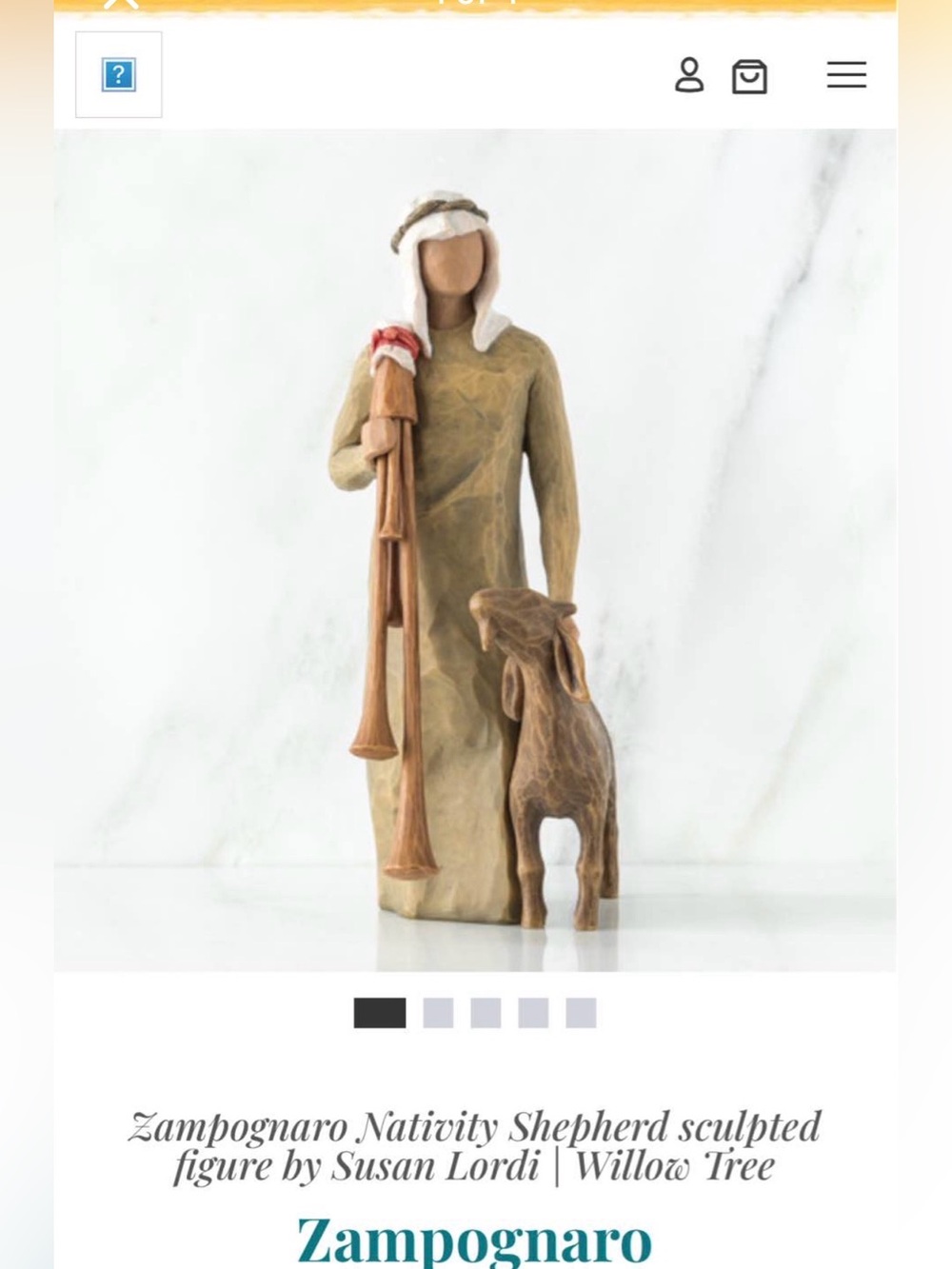 Willow Tree Zampognaro Nativity Shepherd Figurine